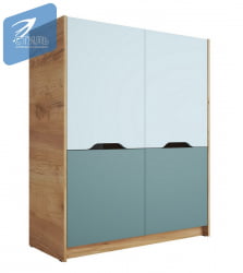 Шкаф РИCХ ШК-004 Миндаль/Глиняный серый/дуб крафт золотой / RICH