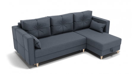 Диван Консул-2 НПБ угол левый/правый (ЗР) Цвет фасада: Серый; Тип: Левый/правый; Материал фасада: Металл/Велюр