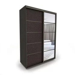 Черный шкаф-купе Акцент-Квадро КЛ 1400х600 Венге/Бронза