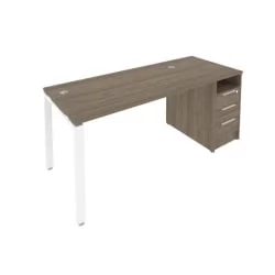 Рабочая станция с опорной тумбой Метал Сйстем Б.РС-СТП -1.3 Вяз/Белый / Metal System