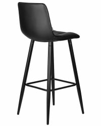 Стул барный ДОБРИН НИCОЛЕ (черные матовые ножки, черная экокожа (П-01)) / DOBRIN NICOLE (P-01))