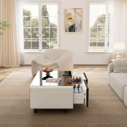 Умный кофейный столик с холодильником ЕУРЕКА ТБ135, Вхите+Блаcк / EUREKA TB135, White+Black