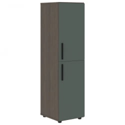 Шкаф-колонка с двумя глухими малыми дверьми (правый) ВЕЛИОН ВМCС 40.4 Р Нефрит Дуб Сильвер / VELION VMCS R