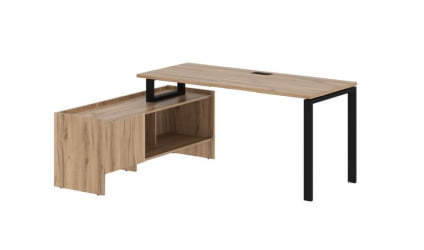 Стол с тумбой ЕДИС ЕУCТ 17614 Дуб Денвер светлый Черный / EDIS EUCT