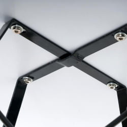 Обеденный стол CИНДЙ НЕКСТ (мод. 70-80 МДФ) металл/мдф/бук, Д80х75см, белый/натуральный / CINDY NEXT (mod. MDF) D80х75см,