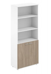 Шкаф высокий полуоткрытый Сигма SG.851.WH.OD Белый Дуб темный / Sigma