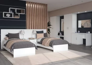 Комплект мебели для гостиничного номера Канн 02 Белый / Kann