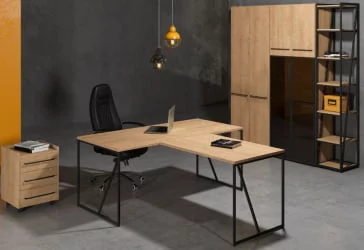 Кабинет руководителя ЛОФТИС №1 Дуб Бофорд/Черный / LOFTIS