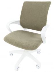 Детское кресло CХАИРМАН ТИН (КИДС) 103 белый пластик БАРНИ (БАРНИ) Оливка / CHAIRMAN (KIDS) (BARNI)