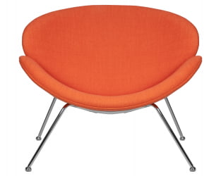 Кресло дизайнерское ДОБРИН ЕМИЛЙ (оранжевая ткань АФ, хромированная сталь) / DOBRIN EMILY AF,