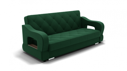 Зеленый диван Бруно-2 (ЗР) Цвет фасада: Зеленый; Тип: Прямой; Материал фасада: Металл/Велюр