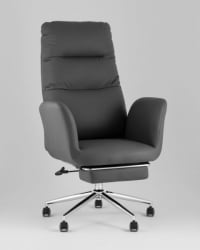 Кресло руководителя ТопЧаирс Солид NC с оттоманкой серый / TopChairs Solid