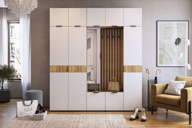 Антресоль Бери МПР-026 Дуб крафт золотой/белое дерево / MPR-026