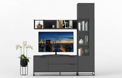 Полка навесная Ситй средняя графит / City