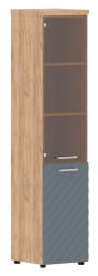 Шкаф колонка комбинированная с топом (правый) Торр ЛУКС ТЛХC 42.2 Р Дуб Бофорд Серо-голубой / Torr LUX TLHC R
