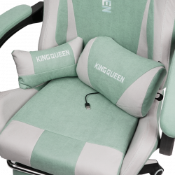 Кресло 1208, замша, цвет сине-белый с массажем, арт 1208-Блуе-Вхите / 1208-Blue-White