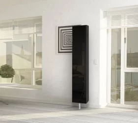 Поворотный шкаф в черном стекле Зоом Блаcк Черный / Zoom Black