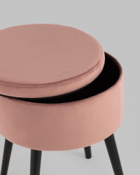 Пуф Клайс с ящиком велюр Пыльно-розовый