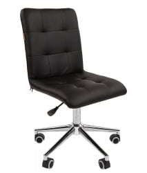 Кресло для оператора CХАИРМАН 030 чроме экокожа Черный / CHAIRMAN chrome