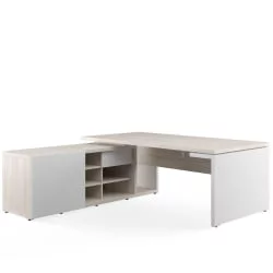 Стол рабочий на опорной креденции левый ЗИО28510821 Светлый дуб / ZIO28510821