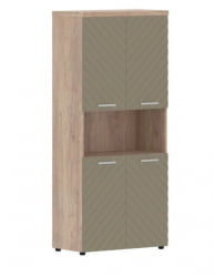 Шкаф с 2-мя комплектами глухих малых дверей и топом Торр ЛУКС ТЛХC 85.4 Дуб Каньон Капучино / Torr LUX TLHC