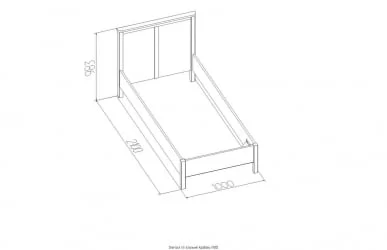 Кровать (900) Шерлоcк 45 Дуб Сонома (спальня) / Sherlock