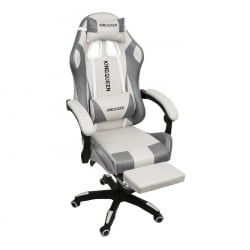 Кресло 907 КИНГКУЕЕН, замша, цвет светло-серый с массажем, арт 907-Рисе-Вхите / KINGQUEEN, 907-Rice-White