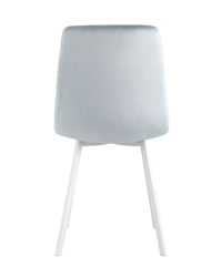 Комплект из двух стульев Чиллй велюр серо-голубой ножки металл белые / Chilly