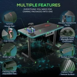 Стеклянный компьютерный стол Еурека ГИП 44 / Eureka GIP
