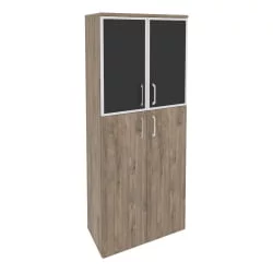 Шкаф высокий широкий ОНИКС О.СТ-1.7Р блаcк Тиквуд Темный / ONIX O.ST-1.7R black