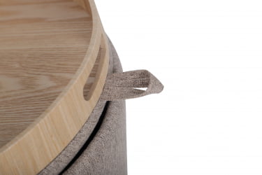 Пуф-столик с ящиком Хюгге С рогожка Бежевый / S