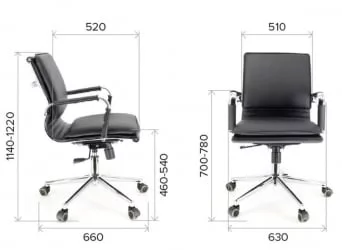 Кресло для персонала Нерей ЛБ Т Экокожа Черный / Nerey LB T