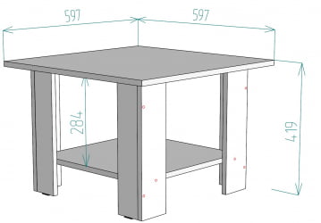 Стол журнальный ТC2 419х597х597 ДСС / TC2