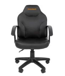 Офисное кресло для оператора CХАИРМАН 210 экокожа Черный с логотипом / CHAIRMAN