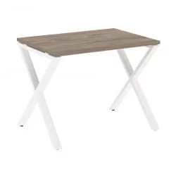Стол рабочий ЛОФТ ВР.Л-СРКС-1.7 Металл белый Тиквуд темный / LOFT VR.L-SRX-1.7
