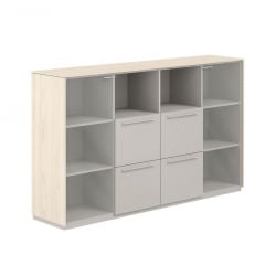 Шкаф средний с ящиками Атлас НЗ-0326.ЙН.ГС Ясень Наварра Серый камень / Atlas NZ-0326.YN.GS