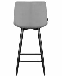 Стул полубарный ДОБРИН ОЛИВИА (черные матовые ножки, темно-серый велюр (108-91)) / DOBRIN OLIVIA