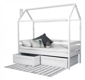 Кровать-домик РооРоом кд-1Р с ящиками Розовая / RooRoom