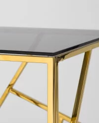 Журнальный столик АРТ ДЕКО 55кс55 Золото стекло смоке / 55x55 smoke