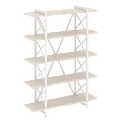 Стеллаж на регулируемых опорах - 5 полок ЛОФТ ВР.Л-МСТ.О-5.8В Металл белый Денвер светлый / LOFT VR.L-MST.O-5.8V