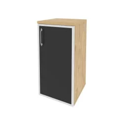 Шкаф низкий узкий правый ОНИКС О.СУ-3.2Р(Р) блаcк Тиквуд Светлый / ONIX O.SU-3.2R(R) black