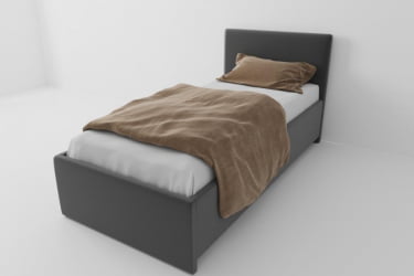 Кровать Эко Стандарт с ортопедическим основанием (Берхоусе) Цвет фасада: Серый; Материал фасада: ЛДСП; Спальное место: 800х2000 мм / (Berhouse)