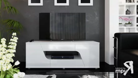 ТВ тумба тип 5 Диамонд Белый глянец / Diamond