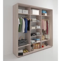 Шкаф-купе без зеркал Акцент-Дуэт КВ 2400х600 Ясень шимо светлый