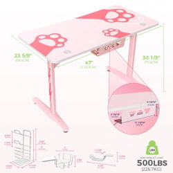 Геймерский стол ЕУРЕКА ГИП 47 Пинк / EUREKA GIP Pink