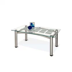Стеклянный стол Робер 3М Металлик/ прозрачное
