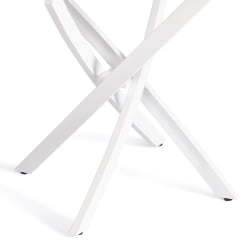 Обеденный стол МАНЗАНА ЛДСП/ХПЛ/металл, 80 х 80 х 75 см, Мрамор светлый/белый / MANZANA ЛДСП/HPL/металл,