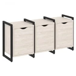 Тумба на регулируемых опорах наборная. Вариант №5 ЛОФТ ВР.Л-ТН-5.О Металл черный Денвер светлый / LOFT VR.L-TN-5.O