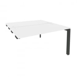Стол-приставка двойной на П-образном м/к к опорным элем. ОНИКС О.МП-Д.СПР-3.7 Белый Бриллиант/Антрацит / ONIX O.MP-D.SPR-3.7