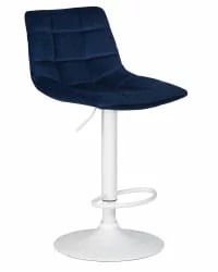 Барный стул ДОБРИН ТАИЛОР ВХИТЕ Синий велюр МДЖ9-117 / DOBRIN TAILOR WHITE MJ9-117